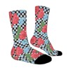Red Roses And Myosotis Flowers Women Printed Crew Socks Funny Funky Socks Soft Polyester Novelty Gifts for Artists Men - 3 of 4