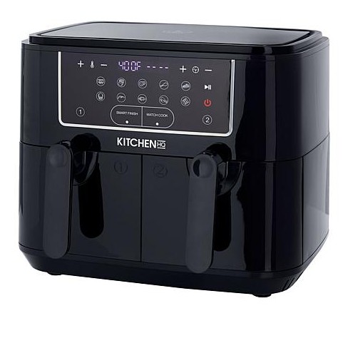 Kitchen HQ 10-in-1 9-Quart Dual Air Fryer with Kebabs (Refurbished)