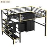 TIRAMISUBEST Full Size Loft Bed with Desk, Shelves & Drawers, Black Metal Bed Frame with Storage Stairs & Wardrobe - 4 of 4