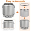 16.5 Inch Stainless Steel Smokeless Outdoor Fire Pit, Burning Wood, Particles,Coal, Perfect for Bonfire, Camping, Picnic, Family Gatherings - 3 of 4