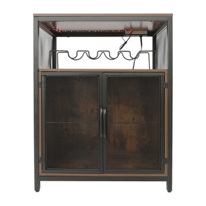 YIYIBYUS Wine Bar Cabinet, FreeStanding Wine Rack Table - 1 of 4