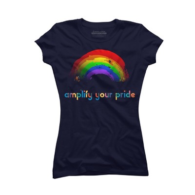 Adult Design By Humans Amplify Your Pride Rainbow By RhintoPow T-Shirt
