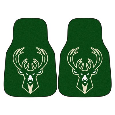 NBA Milwaukee Bucks Carpet Car Mat Set - 2pc