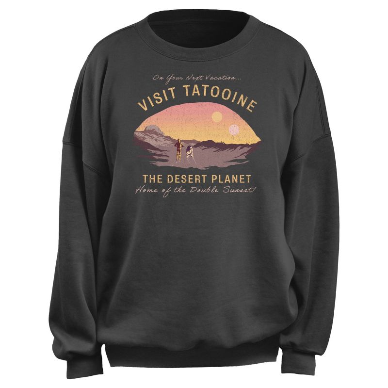Junior's Star Wars Visit the Desert Planet  Sweatshirt - Charcoal - Small, 1 of 3