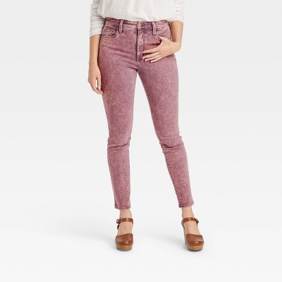 pink denim jeans