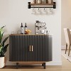 40'' Fluted Sideboard Buffer Cabinet with Sliding Door and Adjustable Shelf, Modern Storage Cabinets, Bar Console Table for Dining Room Kitchen - 4 of 4