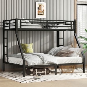 Lycvki Metal Twin XL over Queen Bunk Bed Noise Reduced,No Box Spring Needed - 1 of 4
