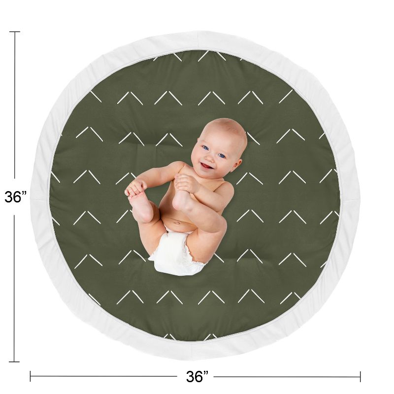 Sweet Jojo Designs Boy or Girl Gender Neutral Unisex Baby Tummy Time Playmat Woodland Arrow Green and White, 5 of 6