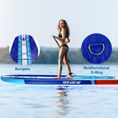 Garvee 350LBs Inflatable Stand Up Paddle Board, 10'6" x 33" x 6", 11FT Non-Slip Deck, Complete Accessories - Pump, Bag Included for Youth & Adults