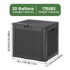 JIONJOY 30Gal Heavy-Duty Waterproof Deck Box w/Lockable Security Lid - UV Resistant Resin Storage - 3 of 4