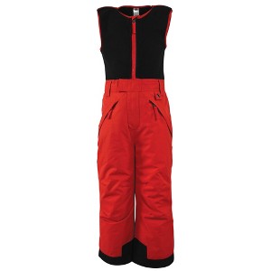 Hudson Baby Unisex Snow Bib Overalls with Fleece Top, Red - 1 of 4