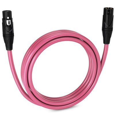 LyxPro 15 ft Red Balanced XLR Cable – 3‑Pin Male‑to‑Female Mic Cord for Studio, Live