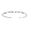 Haus of Brilliance Silver 1/4 Cttw Diamond Rondelle Graduated Ball Bead Cuff Bangle Bracelet - 2 of 4