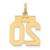 Black Bow Jewelry 14k Yellow Gold, Jersey Collection, Small Number 20 Pendant - 3 of 4