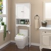 Rbied 24.80 in. W x 65.98 in. H x 9.02 in. D White Over The Toilet Storage Cabinet Bathroom Storage Cabinet with Adjustable Shelves - 2 of 4