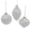Kurt Adler 90MM Glass Iridescent Snowflake Ball, Finial, and Onion 3-Piece Ornament Set - 2 of 4