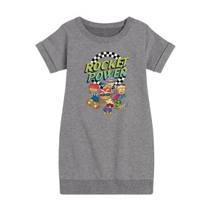 Girls' - Rocket Power - Finish Line Graphic Short Sleeve Fleece Dress - 1 of 4