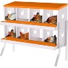 6 Panel Galvanized Steel Nesting Box with stand for Chicken Coop, Removable Drop Tray and Ventilation, for Hens, Ducks, Rustproof Design Blue - 3 of 4