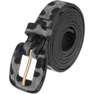 INSPIRE CHIC Women Leopard Printed Retro 0.7" Width Faux Leather Fur Waistband Belts 1Pc - 1 of 4