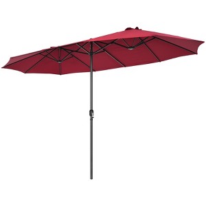 Tangkula 15FT Double-Sided Twin Patio Umbrella Extra-Large Market Umbrella for Outdoor - 1 of 4