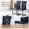 KWPZQEB Dining Chairs Set, Faux Leather Kitchen Chairs with Metal Legs & Crystal Buckle Design, Upholstered Chair for Living Room, Kitchen - 4 of 4