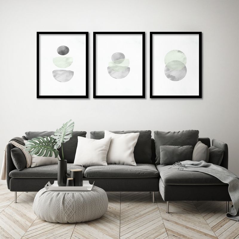Americanflat Mid Century Neutral (Set Of 3) Triptych Wall Art Retro Geo In Stone By Tanya Shumkina - Set Of 3 Framed Prints, 5 of 7