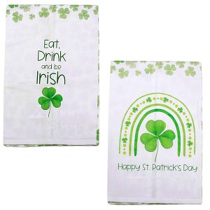 Ganz 28.0 Inch Saint Patrick's Day Tea Towels Clover Irish Drink Kitchen Towel - 1 of 3