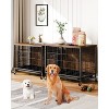 Wooden Dog Crate Furniture with Wheels and Double Door – Modern Pet House, Removable Tray, Stylish End Table for Living Room, Bedroom, and Outdoors - 4 of 4