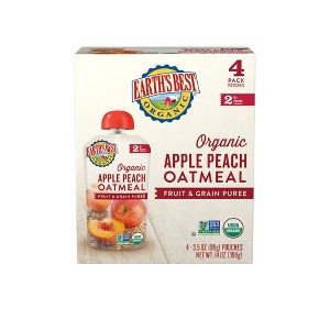 Earth's Best Organic Apple Peach Oatmeal Baby Food Pouch - (Select Count) - 1 of 4
