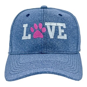 Love Paw Hat Funny Cute Pet Puppy Dog Animal Lover Novelty Cap - Crazy Dog Blue - LOVE Standard - 1 of 4