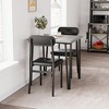 2-Person Dining Table Set, Modern Square Dining Table With 2 Upholstered Chairs - 2 of 4