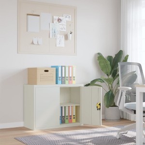 vidaXL File Cabinet Light Gray 35.4"x15.7"x27.6" Steel - 1 of 4