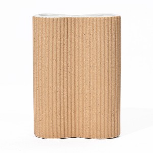 LuxenHome Light Brown Ceramic 7.7-Inch Tall Vase - 1 of 4