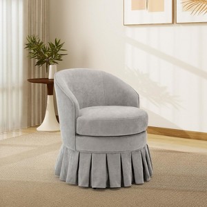 Upholstered Multi-Room Accent Chair - Modern Barrel Back Design with Solid Hardwood Frame - 1 of 4