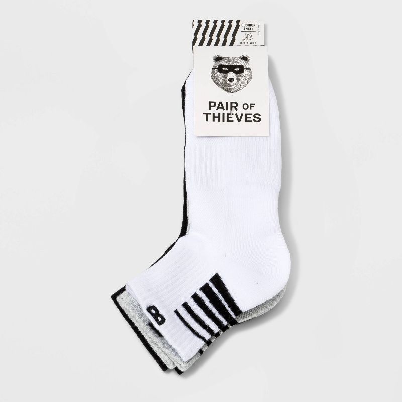 Pair of Thieves Men&#39;s Ankle Socks 3pk - Black 6-12, 3 of 9