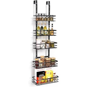 Over The Door Pantry Organizer, Pantry Door Organizer Shelves, Metal Hanging Spice Rack, Multi-Tier Over The Door Organizer For Kitchen Bathroom - 1 of 4