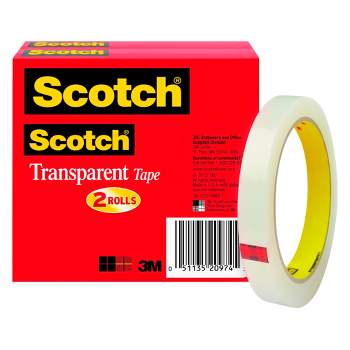 Scotch 845 Book Tape, 1.50 Inches x 15 Yards, 3 Inch Core, Crystal