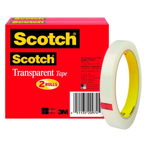 Scotch 600 Transparent Tape, 0.75 X 1000 Inches, Glossy, Pack Of 24 : Target