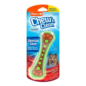 Hartz Chew'n Clean Dental Duo Medium Dog Bone Toy - 1 of 3