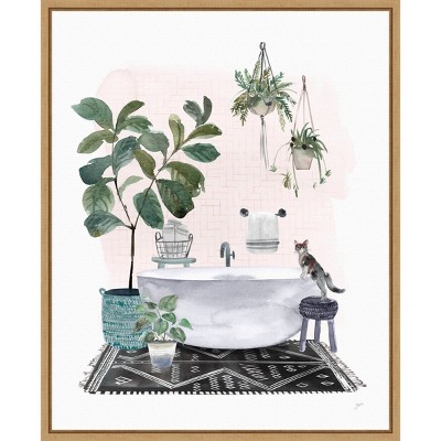 16" x 20" Courtyard Bath by Karyn Panganiban Framed Wall Canvas - Amanti Art