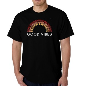 LA Pop Art Men's Word Art T-shirt - Good Vibes - 1 of 4