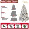 Flocked Artificial Christmas Tree with PVC Branches, Pine Cones, Colorful LED Lights, Fireproof Material, Hinged Foldable Design with Sturdy Base - 2 of 4