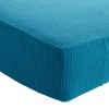 Juvale 2 Pack Stretch Couch Cushion Slipcovers, Reversible Polyester Outdoor Sofa Protectors, Small, Teal - 4 of 4