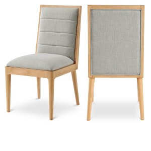 Meridian Furniture,Bristol Linen Textured Fabric Dining Chair, Set of 2 - 1 of 4