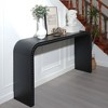 HDZNVF Black Wood Console Table, 59in Entryway Table, Curved Waterfall Style Table - 2 of 4