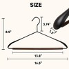 BP4U Heavy Duty Metal Wide Shoulder Hangers with Beech Wood Pants Bar, Welded Suit Hangers with Ergonomic Shape-Preserving Design  - Black/White - 2 of 4