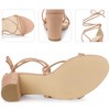 Perphy Women's Faux Suede Open Toe Lace Up Strappy Chunky Heel Sandals - 4 of 4