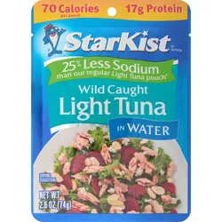 StarKist Reduced Sodium Chunk Light Tuna in Water Pouch - 2.6oz