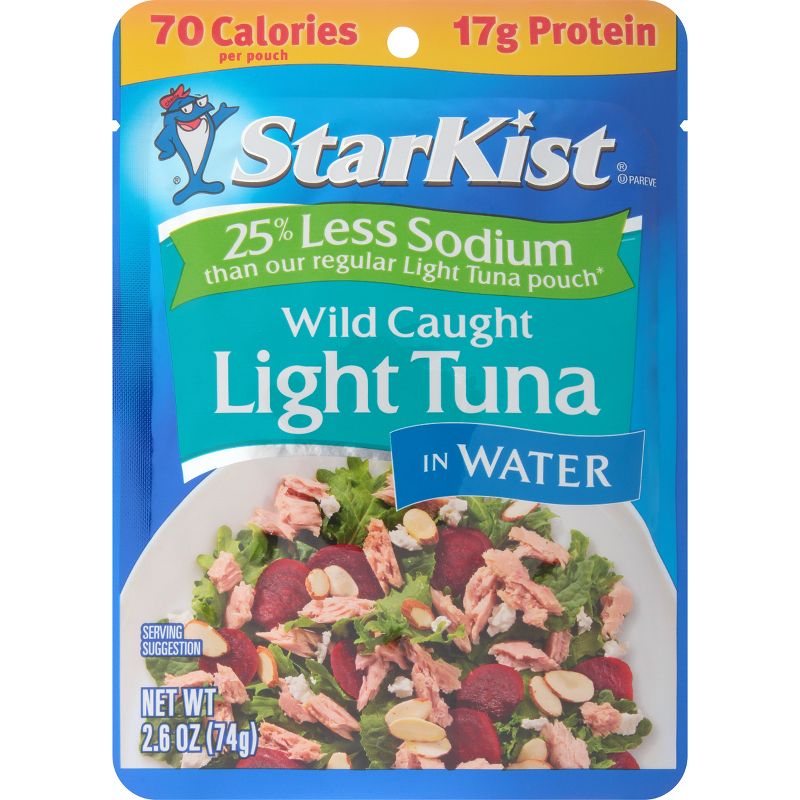 StarKist Reduced Sodium Chunk Light Tuna in Water Pouch - 2.6oz, 1 of 5