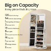 SONGMICS 6 LEDs Lockable Mirror Jewelry Cabinet, Jewelry Organizer, Standing Jewelry Armoire, Frameless Full-Length Mirror, 3 Storage Shelves - 3 of 4
